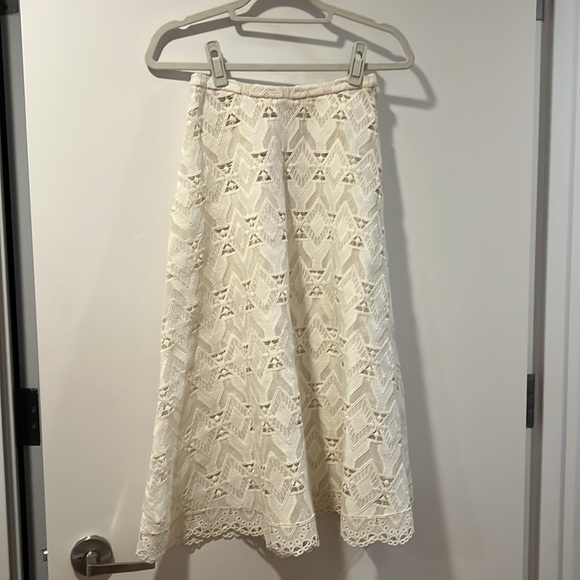 Make Cream Lace Midi Skirt Estimated Size 2-4 - Picture 3 of 4